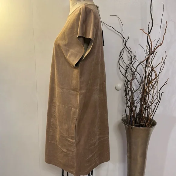 Wilfred Free Nori dress in camel - cap sleeve midi - Picture 3 of 9